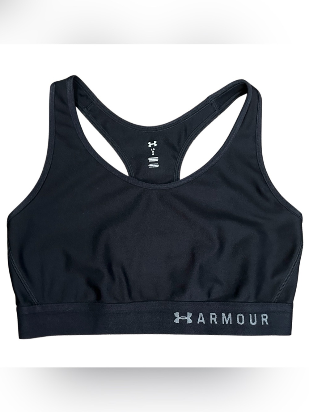 Under Armour Black Compression Sports Bra Large Racerback Medium Support